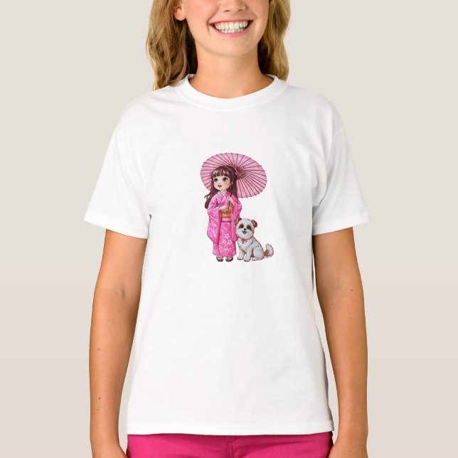 Camiseta Kimono Cutie e Puppy Tee (Frente)