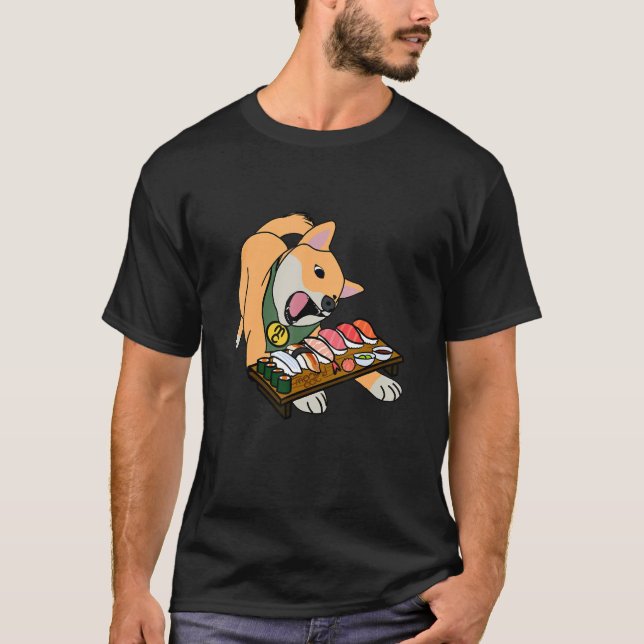 Camiseta Kinako Comendo Sushi (Frente)