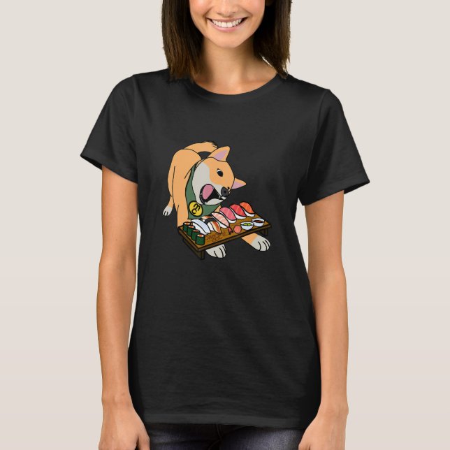 Camiseta Kinako Comendo Sushi (Frente)