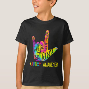 Camiseta Kind Asl Love Sign Language Autismo Atenção