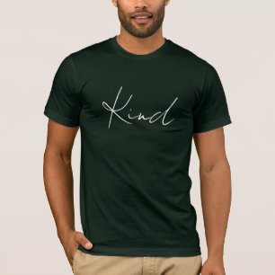 Camiseta KIND verde escuro slim fit para homens