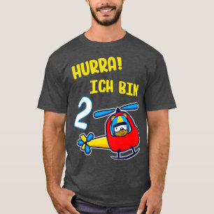 Camiseta Kinder 2 Geburtstag Junge Hubschrauber Helikopter