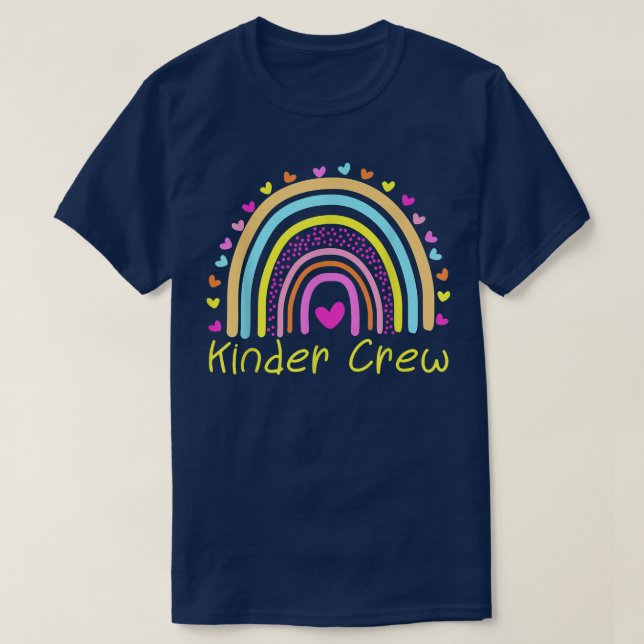 Camiseta Kinder Crew Infdergarten Professor Rainbow Heart T (Frente do Design)
