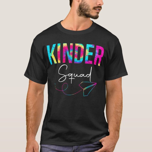 Camiseta Kinder Squad Tie Dye De Volta À Apreciação Da Esco (Frente)