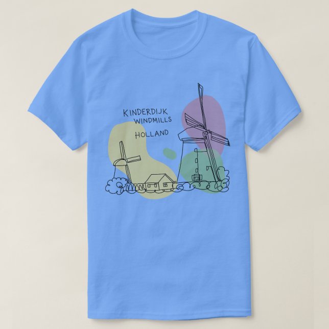 Camiseta Kinderdijk Windmills Holland 1 (Frente do Design)