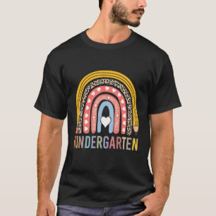 Camiseta Kindergarten Back To School Teachers Rainbow Leopa