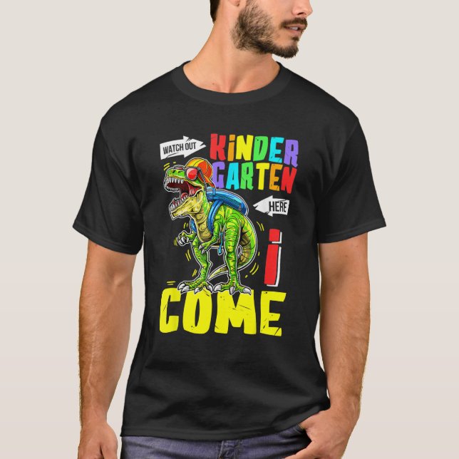 Camiseta Kindergarten Here I Come Rex Kindergarten Back To  (Frente)