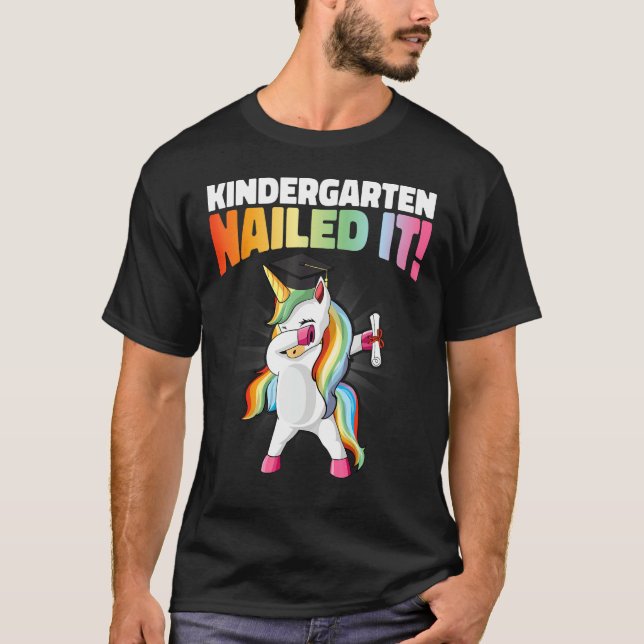 Camiseta Kindergarten Nailed It Funny Dabbing Dab Unicorn G (Frente)