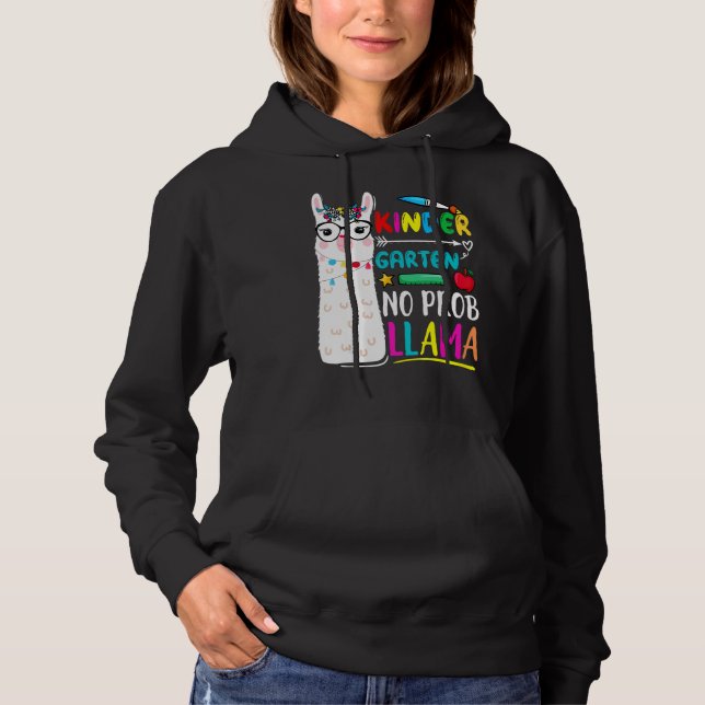 Camiseta Kindergarten No Prob Llama Teacher Back To School  (Frente)