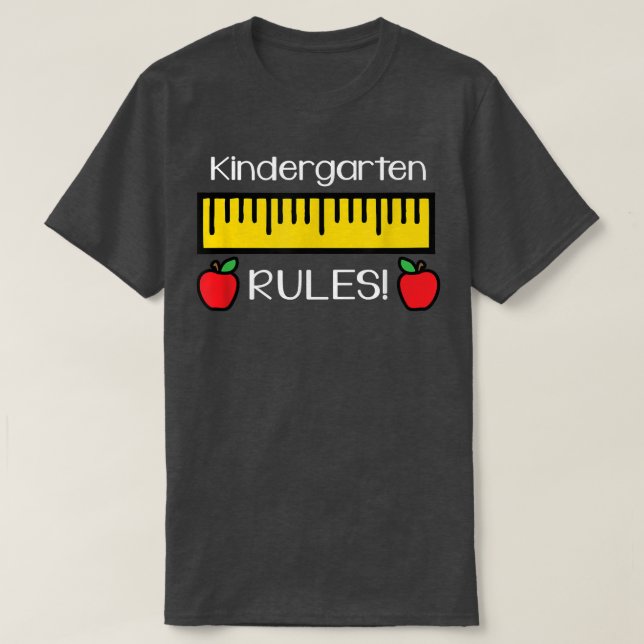 Camiseta Kindergarten Rules , Cute Back to School Teacher G (Frente do Design)