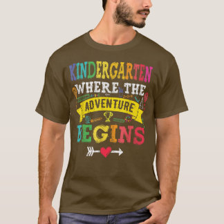 Camiseta Kindergarten Where The Adventure Begins Gift Back 