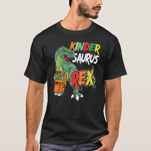 Camiseta Kindersaurus Rex Dinosaur Kindergarten Back to Sch (Frente)