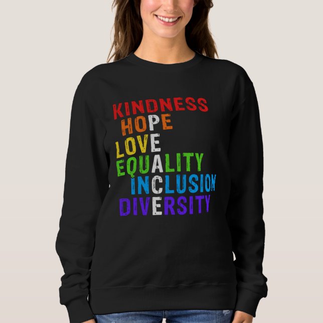 Camiseta Kindness Peace Equality Inclusion Diversity Human  (Frente)