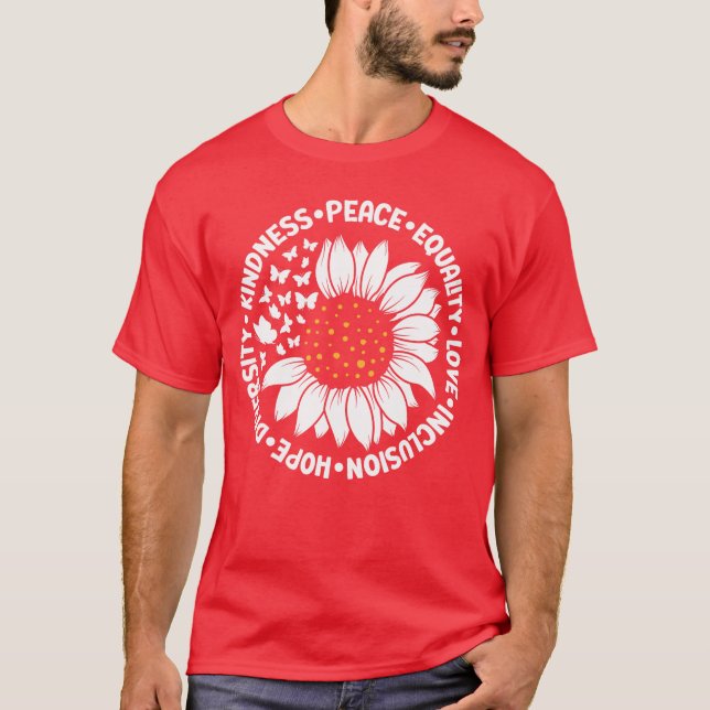 Camiseta Kindness Peace Equality Love Hope Diversity Human  (Frente)