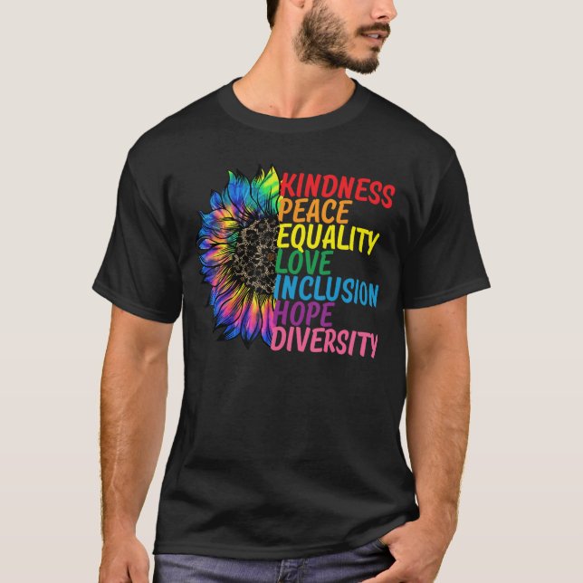 Camiseta Kindness Peace Equality Love Hope Diversity Human  (Frente)