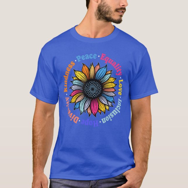 Camiseta Kindness Peace Equality Love Hope Diversity Human  (Frente)