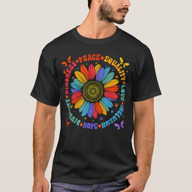 Camiseta Kindness Peace Equality Love Hope Diversity Human  (Frente)