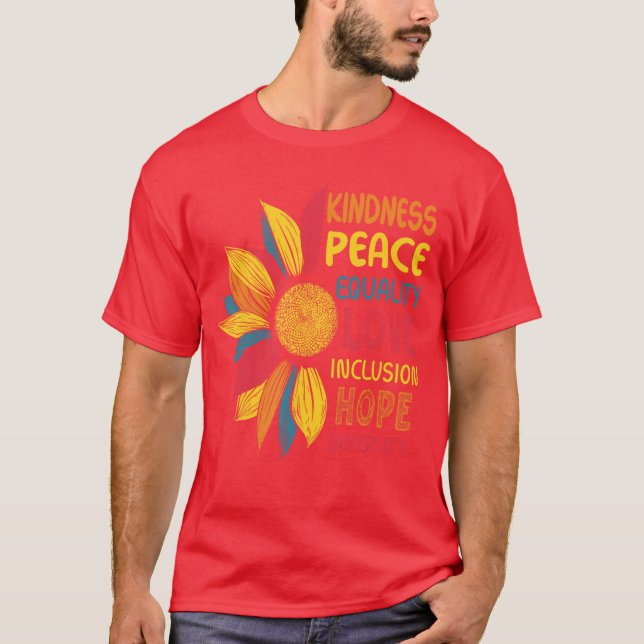 Camiseta Kindness Peace Equality Love Hope Diversity Human  (Frente)