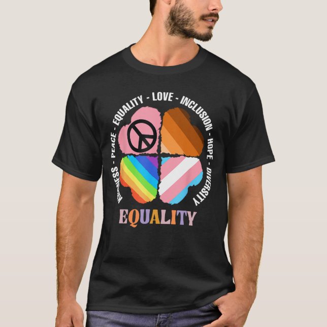 Camiseta Kindness Peace Equality Love Hope Diversity Human  (Frente)