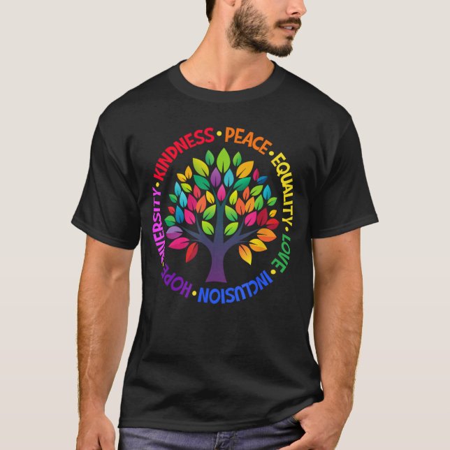 Camiseta Kindness Peace Equality Love Inclusion Hope Divers (Frente)