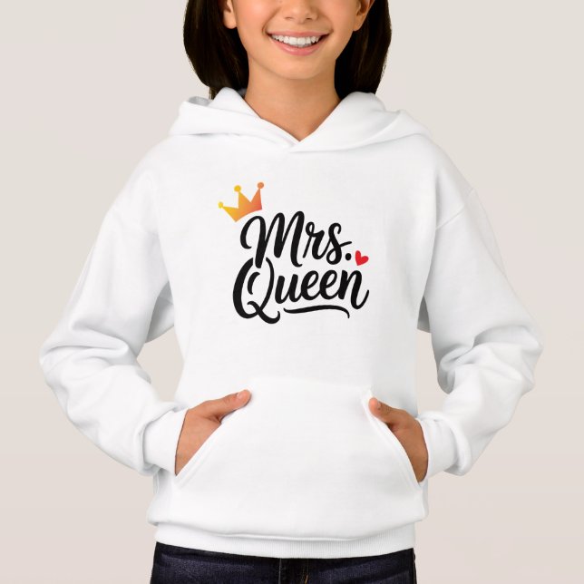 Camiseta King and Queen Casal Hoodie | Fitas Correspondente (Frente)