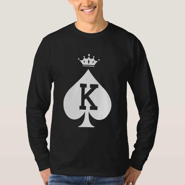 Camiseta King and Queen Couples Hearts Matching Valentine's (Frente)