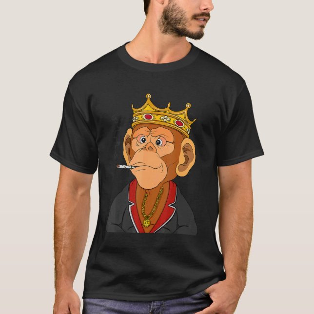 Camiseta King Ape NFT Themed Gangsta Monkey (Frente)