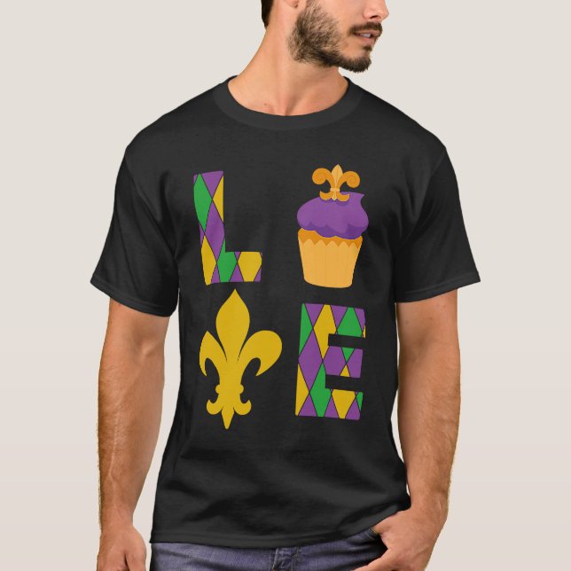 Camiseta King Cake Love Mardi Gras Parade Shenanigans Carni (Frente)