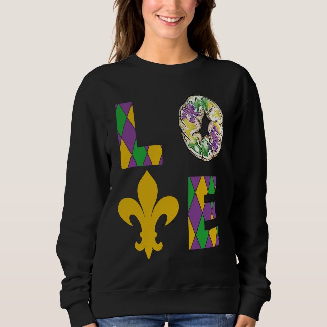 Camiseta King Cake Love Mardi Gras Parade Shenanigans Carni (Frente)