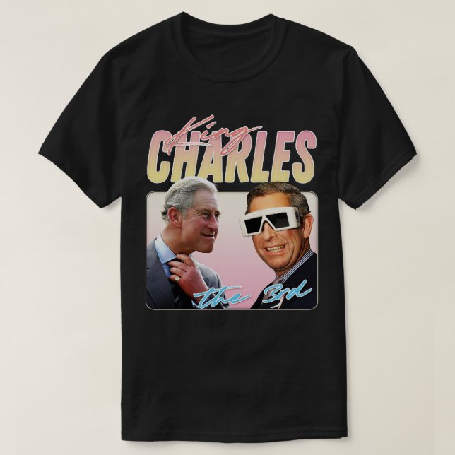 Camiseta King Charles Retro Aestético Fan Design 2 (Frente do Design)