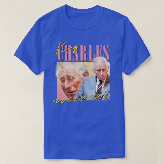Camiseta King Charles Retro Aestético Fan Design 4 (Frente do Design)