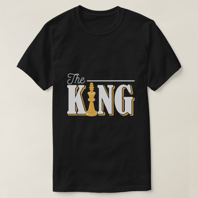 Camiseta King Chess Pieds Pawn Engraçado Jogador de Jogo de (Frente do Design)