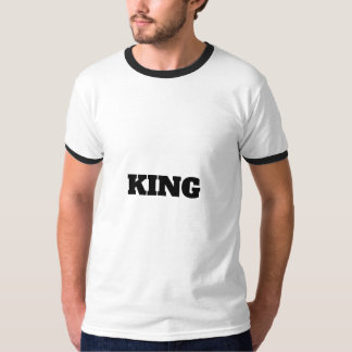 Camiseta KING Custom Text Handsome Men Boys Bold Ringer