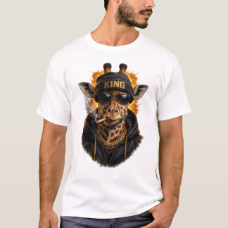 Camiseta King Giraffe Streetwear – Desenho Animal