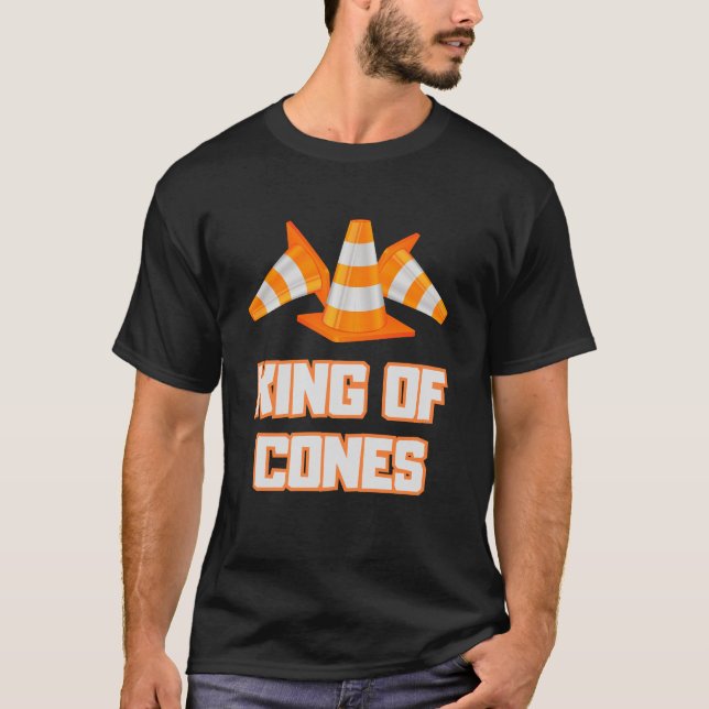 Camiseta King Of Cones Funny Traffic Cone Safety (Frente)