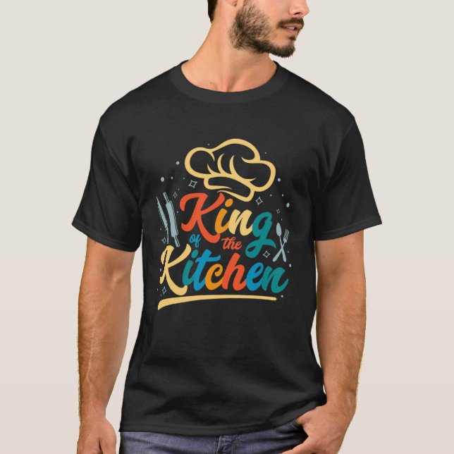 Camiseta King Of The Kitchen  Chef Cooking Guru For Men Coo (Frente)