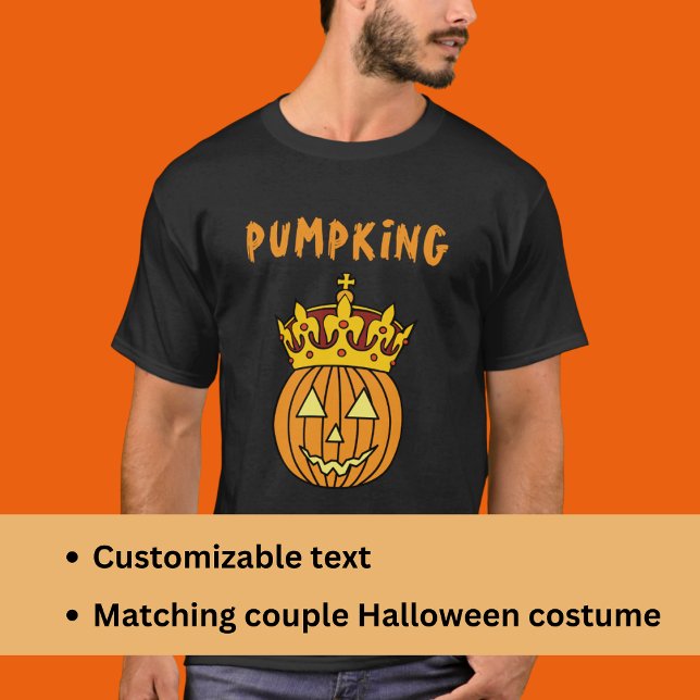 Camiseta King Pumpkin Pun Humor Casal Halloween (Criador carregado)