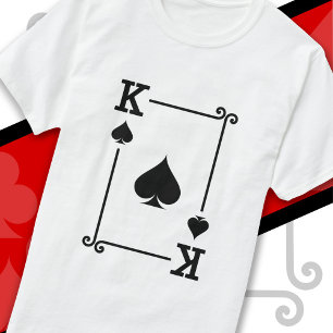 Camiseta King Spades Card Costume Tocando Cartões Rei Espad