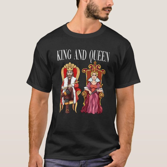 Camiseta King with Queen with Crown on the Throne (Frente)