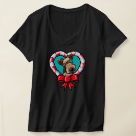 Camiseta KiniArt Airedale Amor de Natal