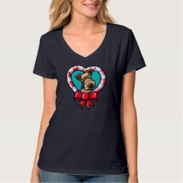 Camiseta KiniArt Airedale Amor de Natal
