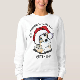 Camiseta KiniArt Aussie Shepherd Puppy Christmas Sweatshirt