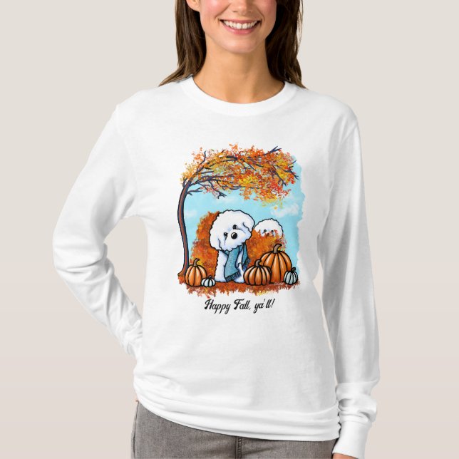 Camiseta KiniArt Autumn Bichon Frise (Frente)
