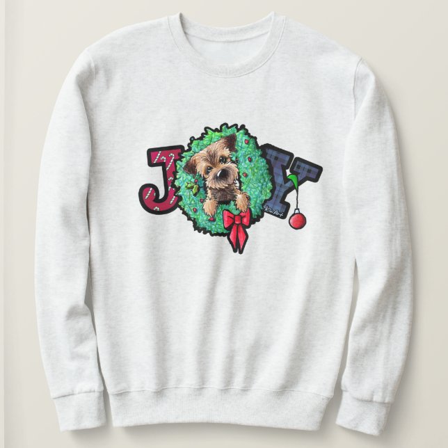 Camiseta KiniArt Border Terrier Natal (Frente do Design)