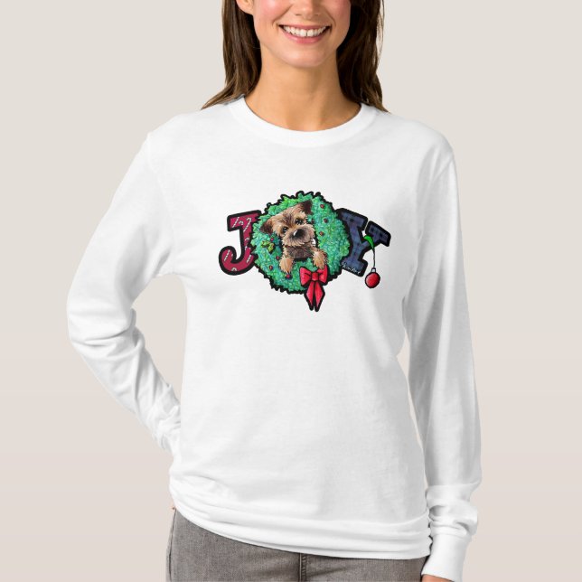 Camiseta KiniArt Border Terrier Natal (Frente)
