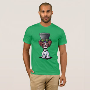 Camiseta KiniArt Brittany Dog Steampunk Tophat