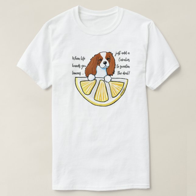 Camiseta KiniArt Cavalier Life Lemons (Frente do Design)