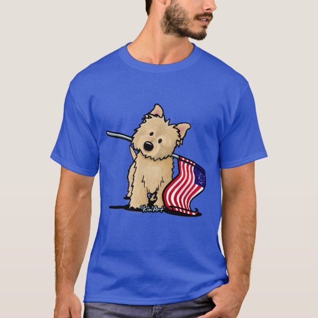 Camiseta KiniArt EUA Cairn Terrier (Frente)