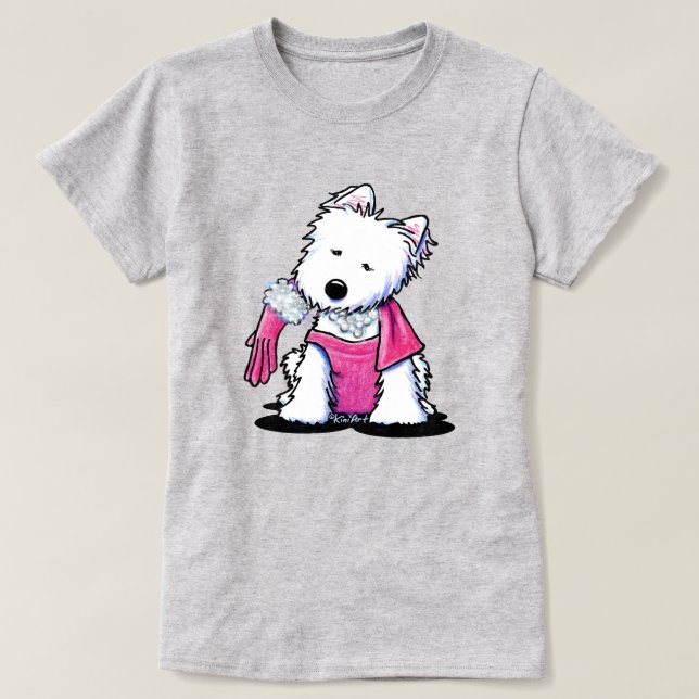 Camiseta KiniArt Glamour Westie  (Frente do Design)