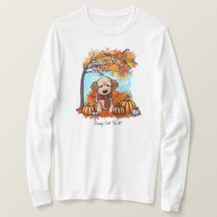 Camiseta KiniArt Goldendoodle outono
